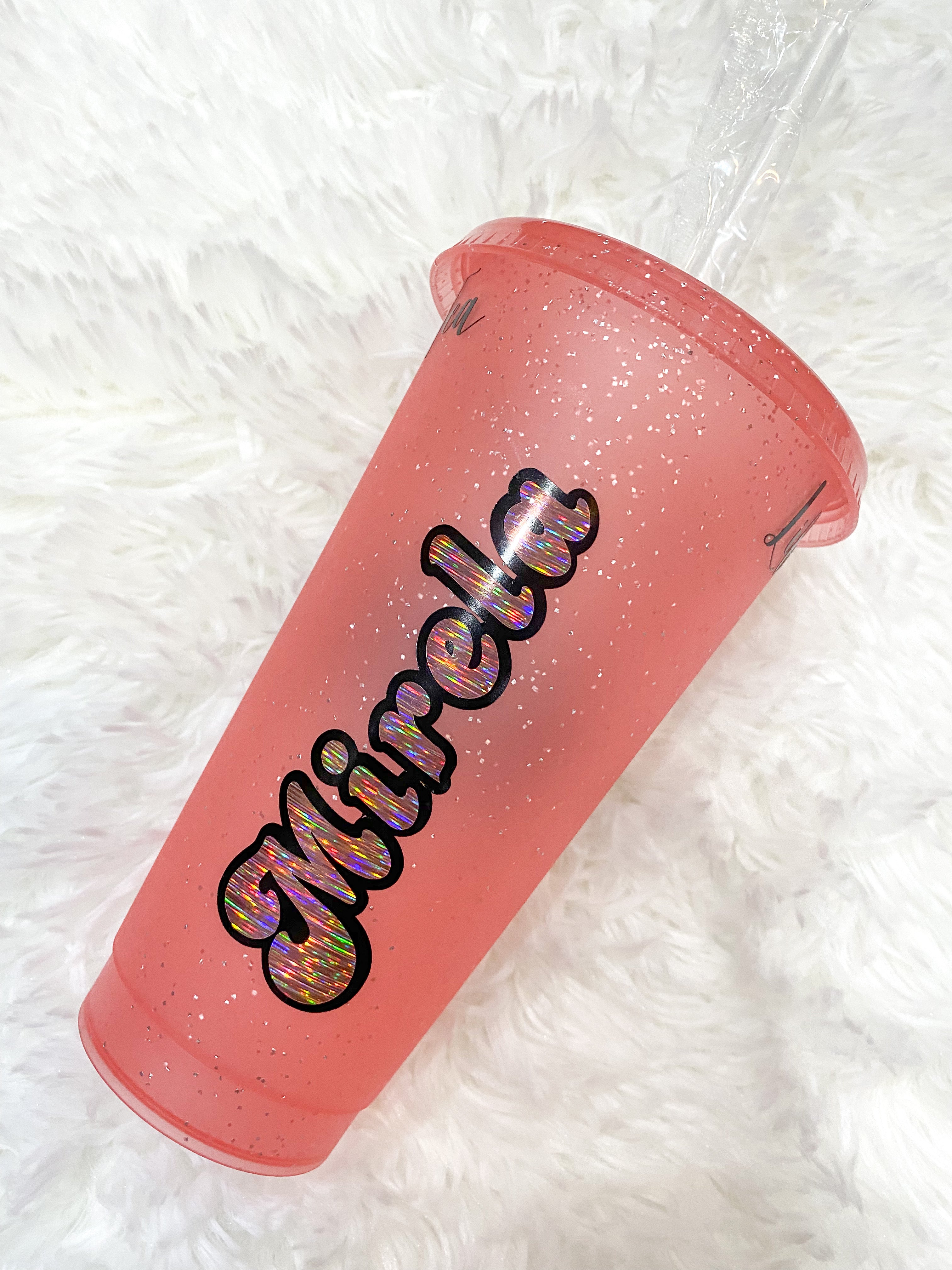 Personalized Pink Rose Tall Tumbler